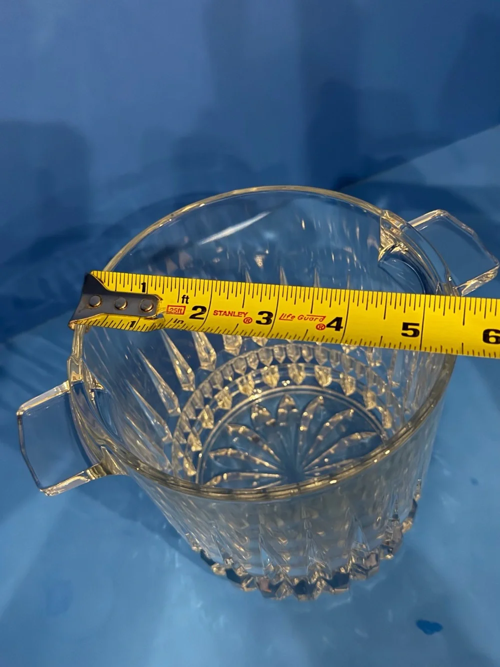 Clear Crystal Ice Bucket with Handles